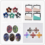 Cellulose Acetate(Resin) Pendants, Mixed Shapes, Mixed Color, 18.5~78x12~52x2~7mm, Hole: 1~8mm(KY-MSMC001-01)