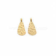 Ion Plating(IP) 304 Stainless Steel Charms, Teardrop, Real 14K Gold Plated, 12x5x0.5mm, Hole: 1.8mm(STAS-N097-175LG)