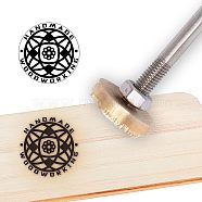 Stamping Embossing Soldering Brass with Stamp, for Cake/Wood, Floral Pattern, 30mm(AJEW-WH0113-15T)