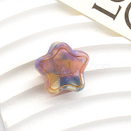 Cellulose Acetate(Resin) Star Hair Claw Clips, Small Tortoise Shell Hair Clip for Girls Women, Slate Blue, 25x25mm(OHAR-PW0003-030E)