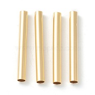 Brass Tube Beads, Long-Lasting Plated, Tube, Real 24K Gold Plated, 25x3mm, Hole: 2.5mm(KK-Y003-73I-G)
