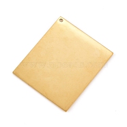 304 Stainless Steel Pendants, Manual Polishing, Stamping Blank Tag, Laser Cut, Rectangle, Golden, 20x17x0.8mm, Hole: 1.2mm(STAS-L238-105B-G)