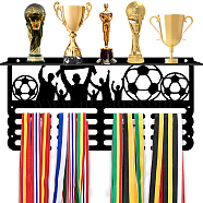 Iron Medal Holder & Tray, Medal Display Hanger Rack, Medal Holder Frame, with Screw, Football, 100x380x10mm & 200x400mm, Hole: 3mm(AJEW-WH0394-012)