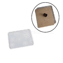 Camelia Pattern Food Grade Silicone Coaster Molds, Cup Mat Molds, Resin Casting Molds, for UV Resin, Epoxy Resin Craft Making, Rectangle, 202x9mm(PW-WG32450-01)