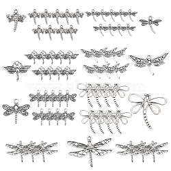 70Pcs 7 Style Tibetan Style Alloy Pendants, Dragonfly, Antique Silver, 10pcs/style(TIBE-SC0001-55)