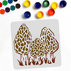 PET Hollow Out Drawing Painting Stencils, for DIY Scrapbook, Photo Album, Mushroom Pattern, 300x300mm(DIY-WH0402-011)
