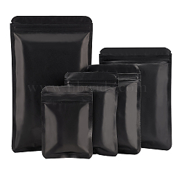 BENECREAT 150Pcs 5 Style PET Matte Zip Lock Bags, Resealable Bags, Top Seal Thin Bags, Rectangle, Black, 10~19.5x7~11.9cm, 30pcs/style(OPP-BC0001-11)