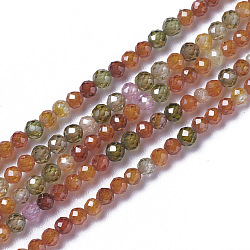 Cubic Zirconia Beads Strands, Faceted, Round, Colorful, 1.5~2x2mm, Hole: 0.2mm, about 178~186pcs/strand, 15~15.5 inch(37.5~38.5cm)(G-F596-48A-2mm)