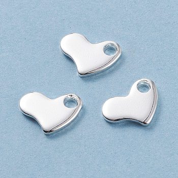 201 Stainless Steel Stamping Blank Tag Pendants, Heart, Silver, 9x11x1mm