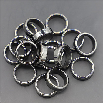 Non-Magnetic Synthetic Hematite Plain Band Ring, Inner Diameter: 19mm