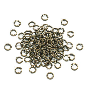 Open Jump Rings Brass Jump Rings, Antique Bronze, 6x1mm, about 4mm inner diameter, about 475pcs/50g