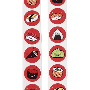 Stickers Roll, Sushi Sticker Adhesive Label, for Decoration Party Accessories, Food, 25mm 500pcs/roll