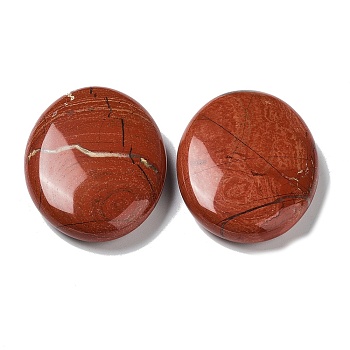 Oval Natural Red Jasper Thumb Worry Stone for Anxiety Therapy, 45.5x35.5x8.5mm
