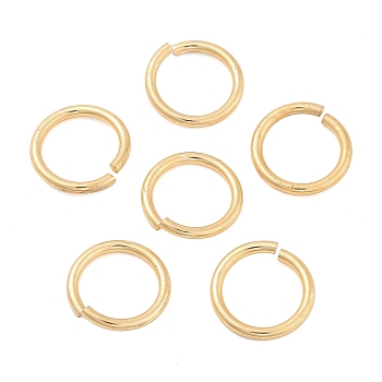 Aluminum Open Jump Rings, Saw Cut Round, Light Gold, 15x2mm, 12 Gauge, Inner Diameter: 11mm