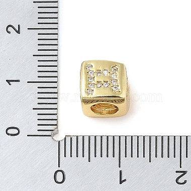 Brass Micro Pave Clear Cubic Zirconia European Beads(KK-K368-01G-03)-3