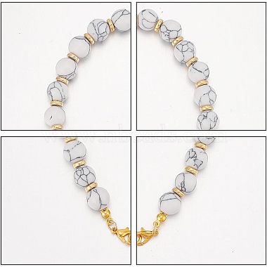 Round Gemstone & Flat Round CCB Plastic Beaded Phone Wristlet Strap Chains(AJEW-AB00100)-4