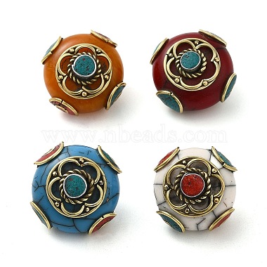 Mixed Color Rondelle Brass Beads