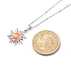 Cat Eye Sun Pendant Necklace with 304 Stainless Steel Cable Chains for Women(NJEW-JN03974)-7