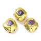 Rack Plating Brass Beads with Dyed Baroque Natural Keshi Pearl(KK-K348-19G)-1