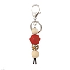 Porte-clés pendentif en perles de bois naturel teint(KEYC-JKC00440)-2