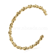 304 Stainless Steel Open Cuff Twisted Bangles for Women, Golden, Inner Diameter: 1-7/8x2-1/2 inch(4.8x6.3cm), 5mm(BJEW-G706-03G)