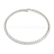 Rack Plating Brass Pave Clear Cubic Zirconia Choker Necklaces, Long-Lasting Plated, Cadmium Free & Lead Free, Platinum, Inner Diameter: 4.27 inch(10.85cm), 7.5mm(NJEW-A031-01P)