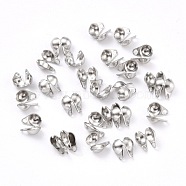 304 Stainless Steel Bead Tips, Calotte Ends, Clamshell Knot Cover, Stainless Steel Color, 4x2.3mm, Hole: 0.5mm(STAS-P126-05P)