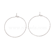 316 Surgical Stainless Steel Hoop Earrings Findings, Wine Glass Charms Rings, Stainless Steel Color, 25x21mm, Pin: 0.6mm(STAS-D183-02P-02)