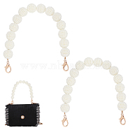 Plastic Imitation Pearl Berry Beaded Chain Bag Handles, with Alloy Lobster Claw Clasps, for Bag Replacement Accessories, Light Gold, 31cm(FIND-WH0111-205)