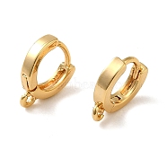 Brass Earring Findings, Ring, Real 18K Gold Plated, 11.5x2.5mm, Hole: 1mm, Pin: 0.9mm(KK-O100-02A-G)