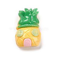 Opaque Resin Imitation Food Decoden Cabochons, Vegetables/Fruit House, Pineapple, 27x17x10.5mm(CRES-M016-02E)