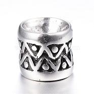 316 Surgical Stainless Steel beads, Column, Antique Silver, 8x7.5mm, Hole: 2mm(STAS-G106-06AS)