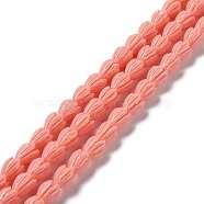 Synthetic Coral Beads Strands, Dyed, Flower, Light Coral, 8~9x6.5~7.5x7~8mm, Hole: 0.7mm, about 45pcs/strand, 14.57''~14.76''(37~37.5cm)(G-Q1007-01C-02)