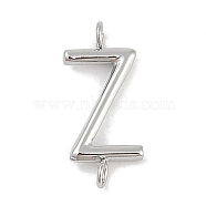 304 Stainless Steel Letter Connector Charms, Stainless Steel Color, Letter Z, 12x5x2mm, Hole: 1.2mm(STAS-M108-01P-26)