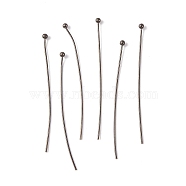 Brass Ball Head pins, Gunmetal, 24 Gauge, 44x0.5mm, Head: 2mm(RP0.5X44mm-B)