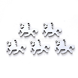 Tarnish Resistant 304 Stainless Steel Charms, Laser Cut, Horse, Stainless Steel Color, 13x15x1mm, Hole: 1.2mm(STAS-N092-94)