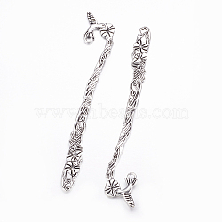 Tibetan Style Alloy Bookmarks, Lead Free and Cadmium Free, Antique Silver, 123x20x4mm, Hole: 3mm(LF10059Y)