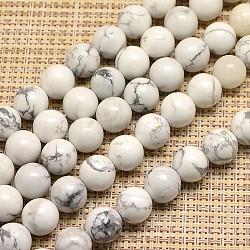 Natural Howlite Beads Strands, Round, 10mm, Hole: 1mm,  about 38pcs/strand, 15.7 inch(G-I107-10mm)