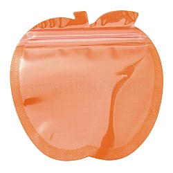 Apple Shaped Plastic Packaging Yinyang Zip Lock Bags, Top Self Seal Pouches, Dark Orange, 10.2x10.1x0.15cm, Unilateral Thickness: 2.5 Mil(0.065mm)(OPP-D003-01D)