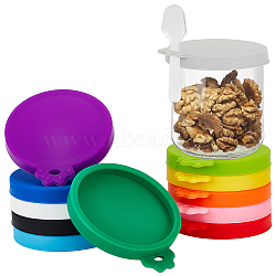 24Pcs 12 Colors Silicone Lid, Pet Food Can Sealing Cover with Paw Print Handle, for Retaining Freshness, Mixed Color, 83~85x70~74x10.5mm, 2pcs/color(SIL-GA0001-21)