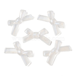 Transparent Acrylic Beads, Bowknot, with Glitter Power, WhiteSmoke, 21x34x6mm, Hole: 1.8mm, about 413pcs/500g(TACR-F009-02B)