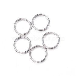 304 Stainless Steel Jump Rings, Open Jump Rings, Stainless Steel Color, 18 Gauge, 7x1mm, Inner Diameter: 5mm(STAS-N0014-71P-7mm)