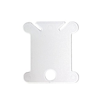 Plastic Thread Winding Boards, Floss Bobbins, for Cross Stitch Embroidery Thread Storage, White, 38x35x1mm, 50pcs/bag