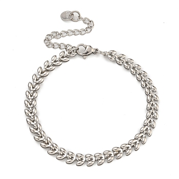 304 Stainless Steel Link Chain Bracelets for Women, Stainless Steel Color, 6-5/8 inch(16.7cm)