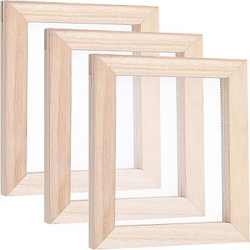 Wooden Paper Making, Papermaking Mould Frame, Screen Tools, for DIY Paper Craft, Rectangle, BurlyWood, 17.8x14.8x1.3cm