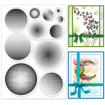 PVC Plastic Stamps, for DIY Scrapbooking, Photo Album Decorative, Cards Making, Stamp Sheets, Round Pattern, 16x11x0.3cm