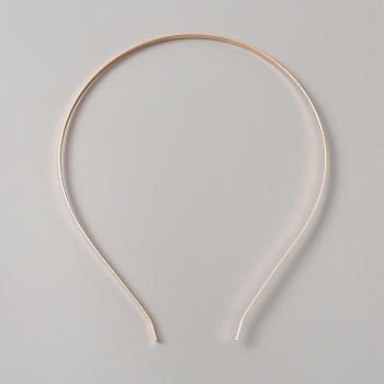 Carbon Steel Hair Bands for Women Girl, Light Gold, 138x112x3.8mm