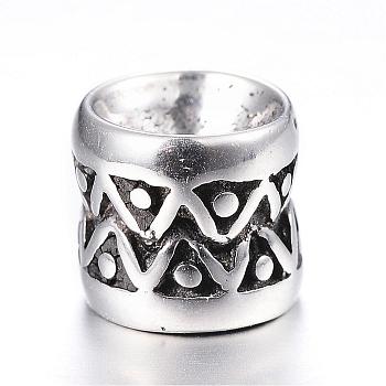 316 Surgical Stainless Steel beads, Column, Antique Silver, 8x7.5mm, Hole: 2mm