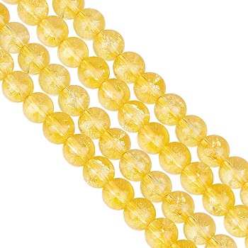 2 Strands Synthetic Citrine Beads Strands, Round, Dyed & Heated, 8mm, Hole: 1mm, about 50pcs/strand, 15.5 inch(39.37cm)