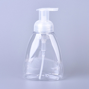 Foaming Pump Soap Bottles, Refillable Plastic Bottles, Clear, 16x9.25cm, Capacity: 300ml